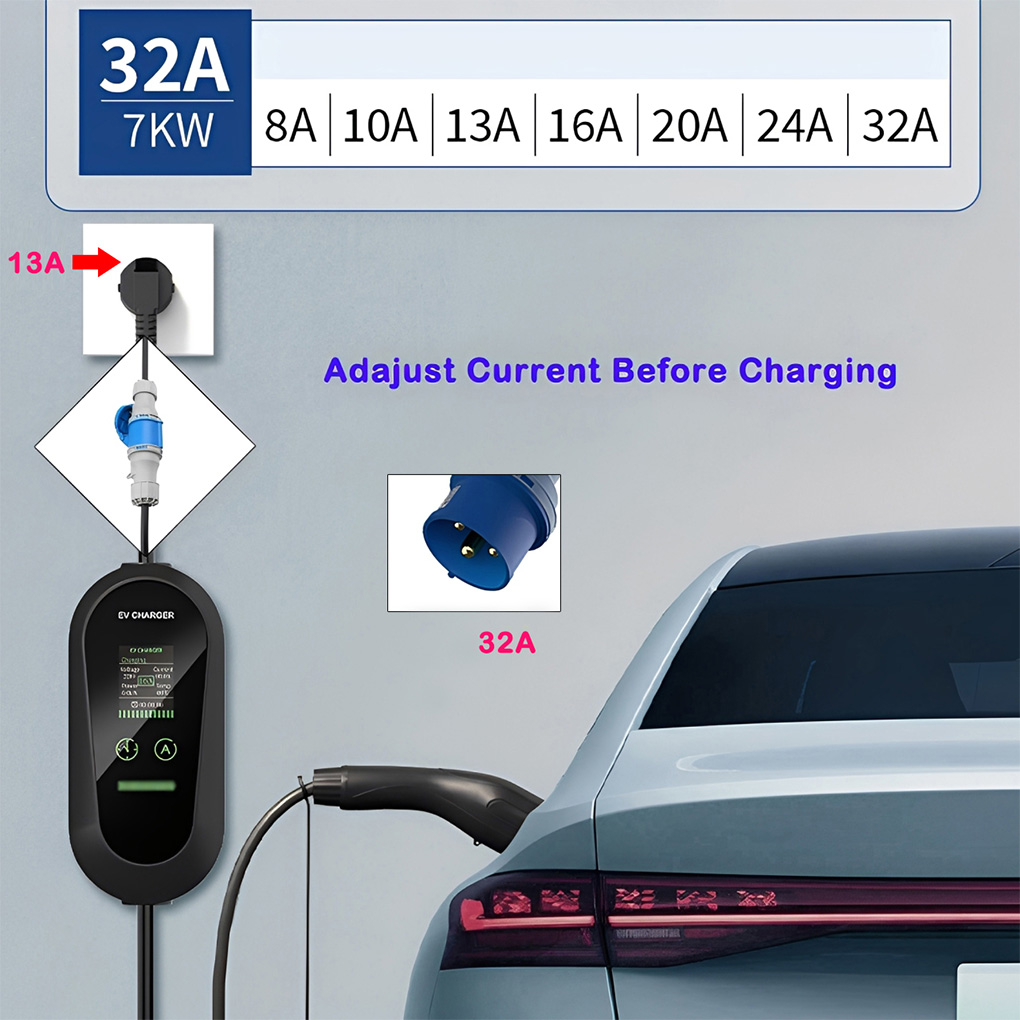 Type2 Portable EV Charger 7KW  - Portable Ev Charger 32A Type 2 Cee Plug ulasan dan harga